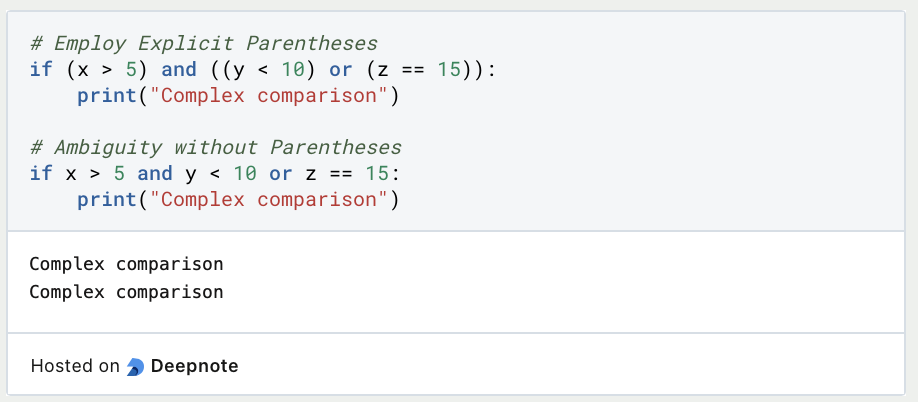 Python Comparison Operators