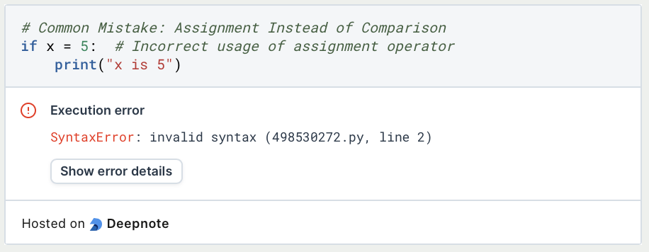 Python Comparison Operators